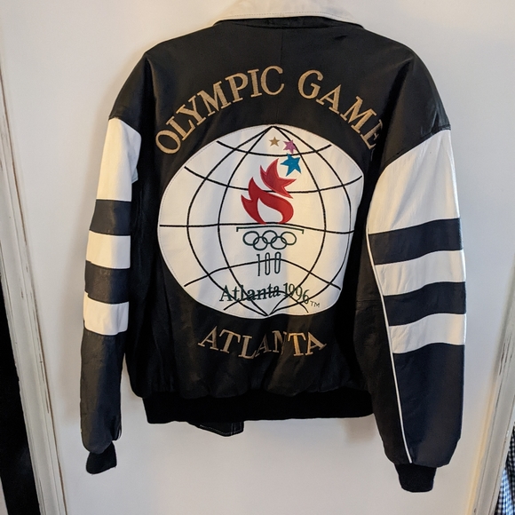 American Toons 1996 Olympic games leather jacket.  Used, in excellent condition. - Picture 2 of 6